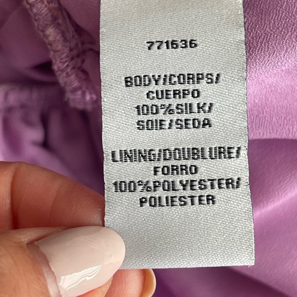 Cynthia Rowley 100% Silk Purple Rust Floral Print Drop Waist Dress Sz 6 Pockets - Picture 8 of 9